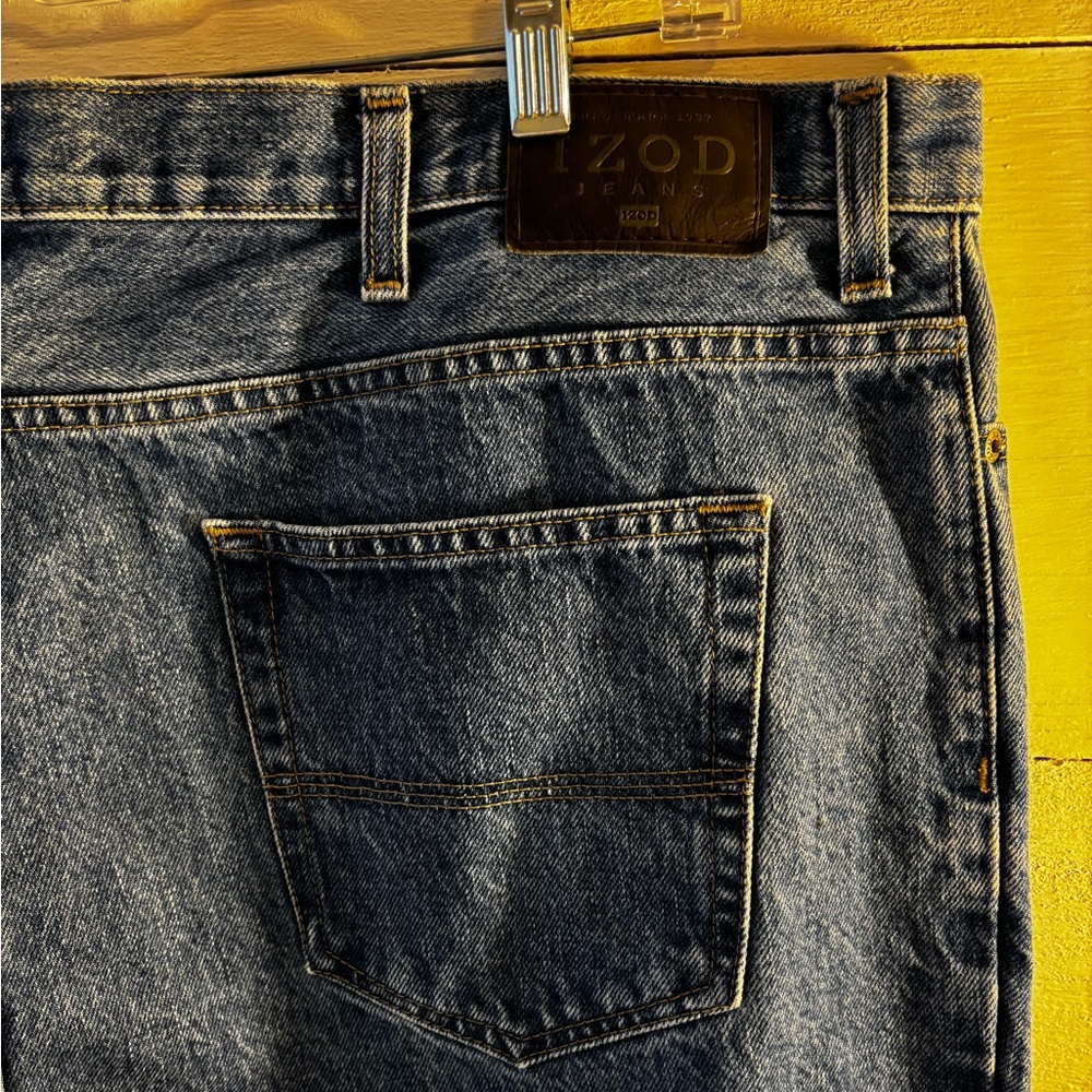 Casual Men's Izod Relaxed Fit Denim Jeans preppy minimalist 48x30 EUC